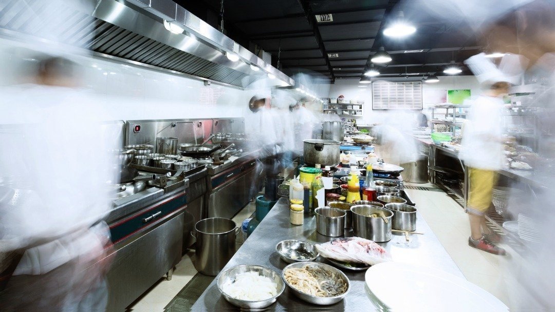 A busy modern kitchen